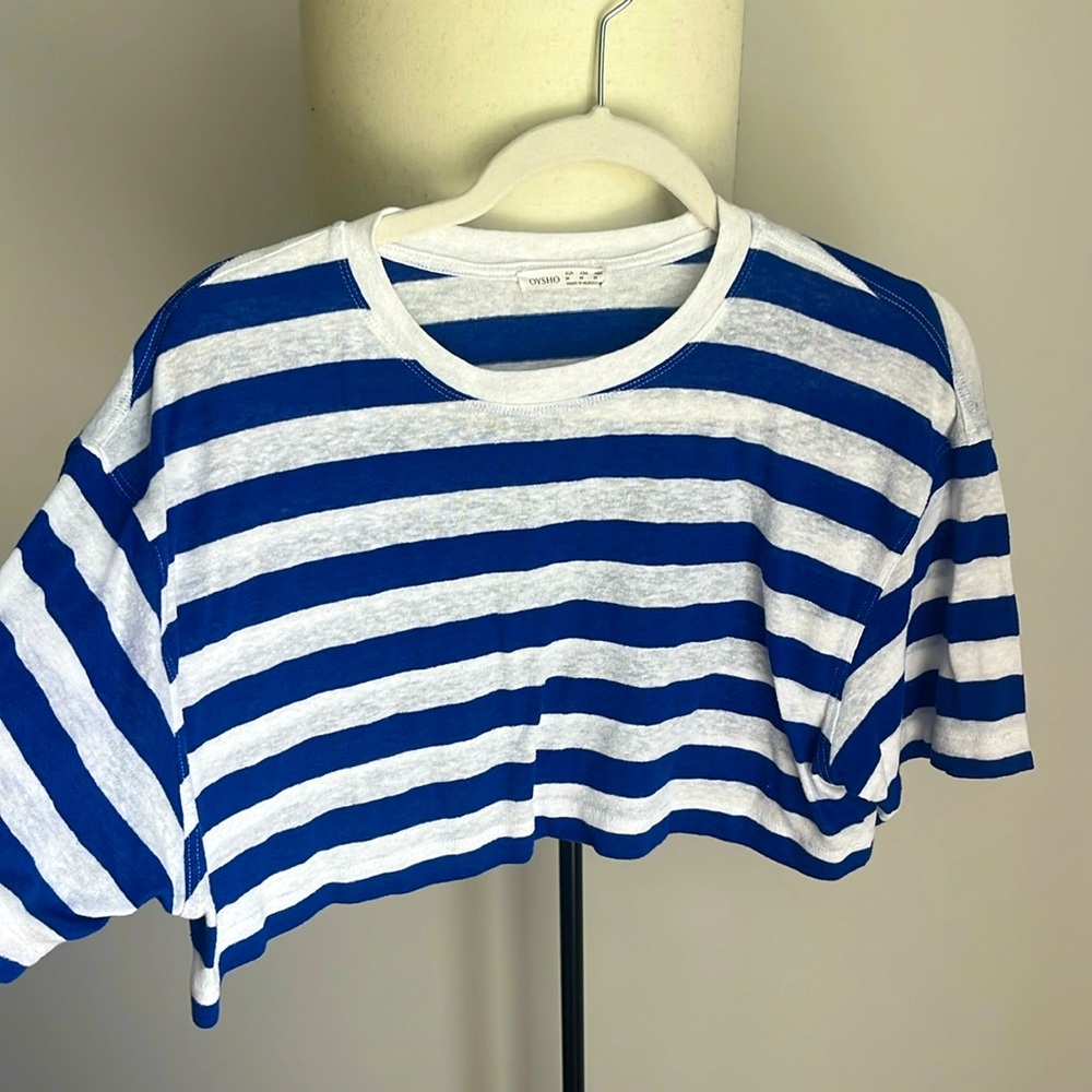 Blue and White Stripped Crop top